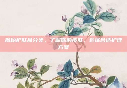揭秘护肤品分类，了解你的皮肤，选择合适护理方案