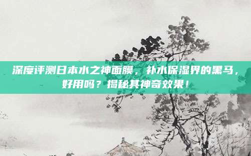深度评测日本水之神面膜,补水保湿界的黑马,好用吗?揭秘其神奇效果!