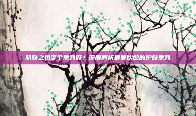 肌肤之钥哪个系列好？深度解析最受欢迎的护肤系列