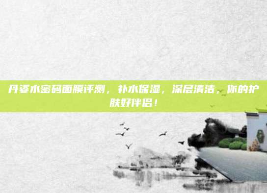 丹姿水密码面膜评测,补水保湿,深层清洁,你的护肤好伴侣!