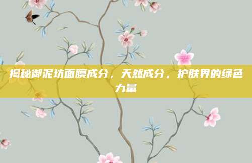揭秘御泥坊面膜成分,天然成分,护肤界的绿色力量