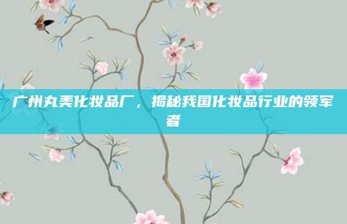 广州丸美化妆品厂,揭秘我国化妆品行业的领军者