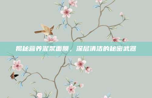 揭秘营养泥浆面膜，深层清洁的秘密武器