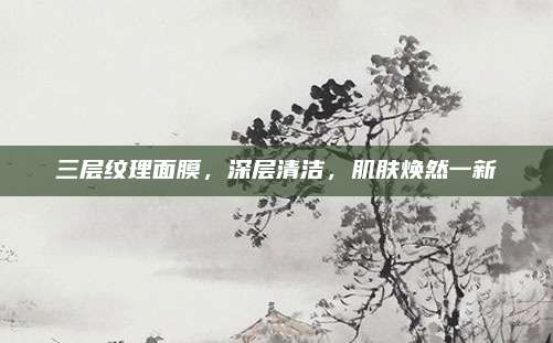 三层纹理面膜，深层清洁，肌肤焕然一新