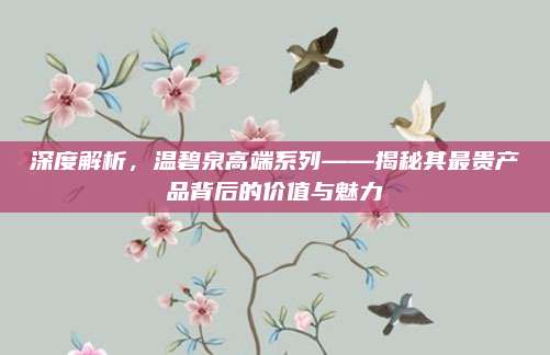深度解析，温碧泉高端系列——揭秘其最贵产品背后的价值与魅力
