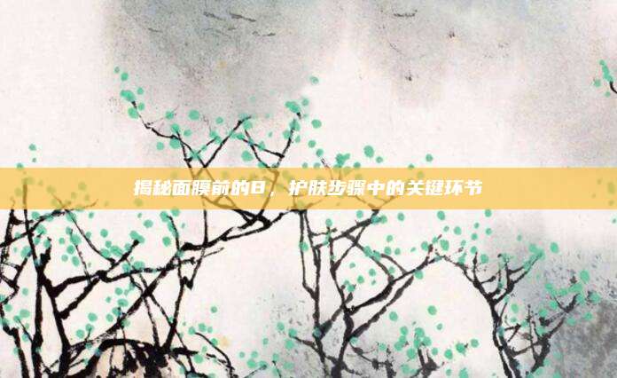 揭秘面膜前的B，护肤步骤中的关键环节