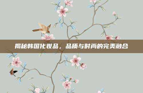 揭秘韩国化妆品,品质与时尚的完美融合