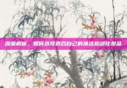 深度解析，如何选择适合自己的清洁脸部化妆品
