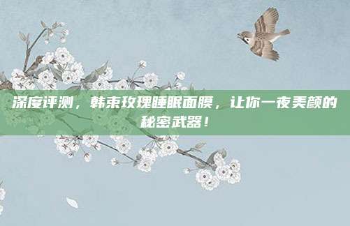 深度评测，韩束玫瑰睡眠面膜，让你一夜美颜的秘密武器！