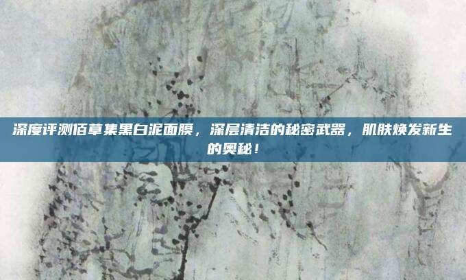 深度评测佰草集黑白泥面膜，深层清洁的秘密武器，肌肤焕发新生的奥秘！