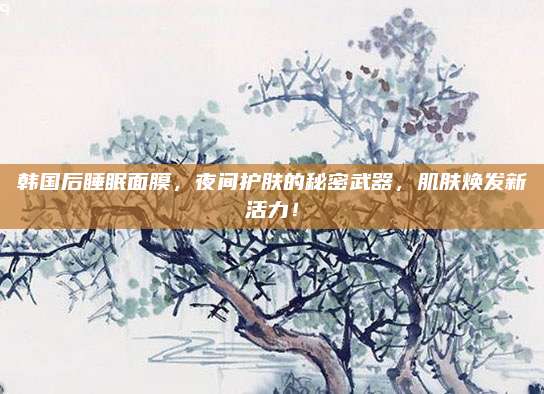 韩国后睡眠面膜，夜间护肤的秘密武器，肌肤焕发新活力！