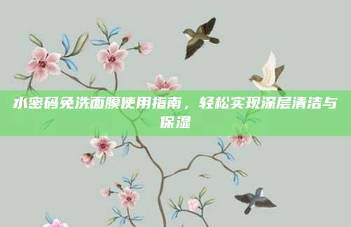 水密码免洗面膜使用指南，轻松实现深层清洁与保湿