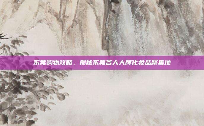 东莞购物攻略，揭秘东莞各大大牌化妆品聚集地