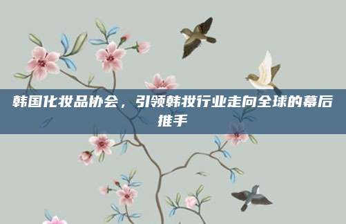 韩国化妆品协会,引领韩妆行业走向全球的幕后推手