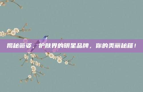 揭秘薇姿，护肤界的明星品牌，你的美丽秘籍！