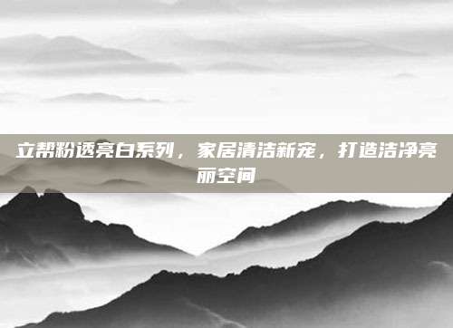 立帮粉透亮白系列,家居清洁新宠,打造洁净亮丽空间