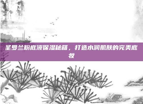 圣罗兰粉底液保湿秘籍,打造水润肌肤的完美底妆