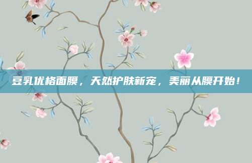 豆乳优格面膜，天然护肤新宠，美丽从膜开始！
