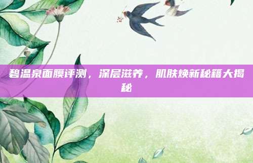 碧温泉面膜评测，深层滋养，肌肤焕新秘籍大揭秘