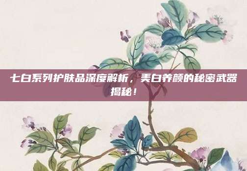 七白系列护肤品深度解析，美白养颜的秘密武器揭秘！