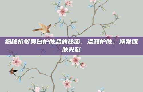 揭秘抗敏美白护肤品的秘密,温和护肤,焕发肌肤光彩