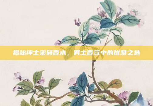 揭秘绅士密码香水，男士香氛中的优雅之选