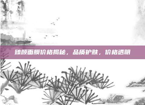 臻颜面膜价格揭秘，品质护肤，价格透明