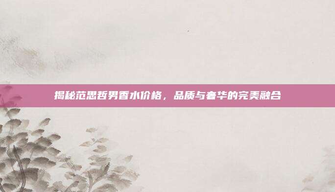揭秘范思哲男香水价格,品质与奢华的完美融合