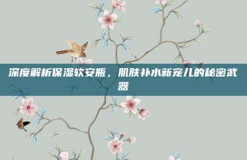 深度解析保湿软安瓶，肌肤补水新宠儿的秘密武器