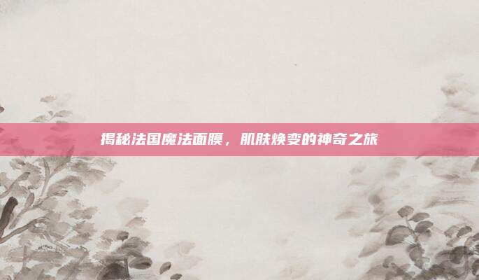 揭秘法国魔法面膜，肌肤焕变的神奇之旅