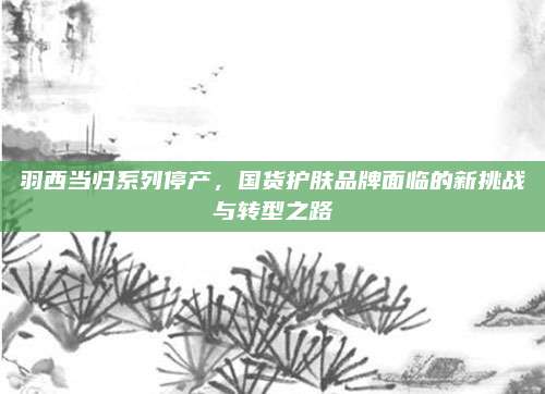 羽西当归系列停产,国货护肤品牌面临的新挑战与转型之路