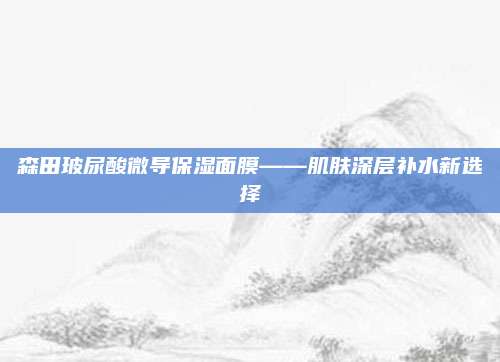 森田玻尿酸微导保湿面膜——肌肤深层补水新选择