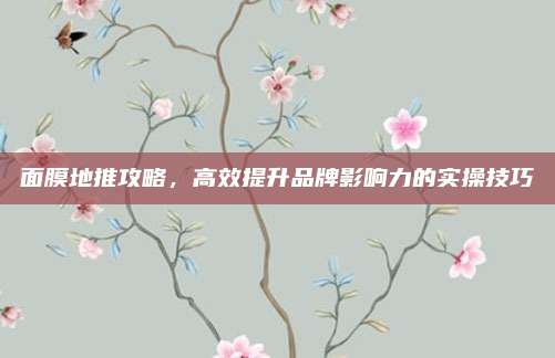面膜地推攻略，高效提升品牌影响力的实操技巧