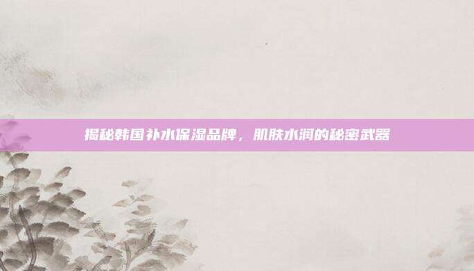 揭秘韩国补水保湿品牌，肌肤水润的秘密武器