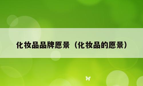 化妆品品牌愿景（化妆品的愿景）