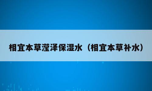 相宜本草滢泽保湿水（相宜本草补水）