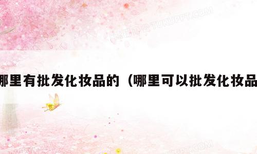 哪里有批发化妆品的（哪里可以批发化妆品）