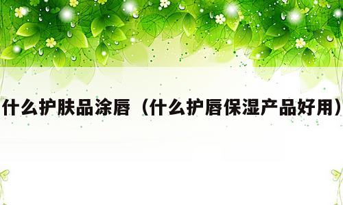 什么护肤品涂唇（什么护唇保湿产品好用）