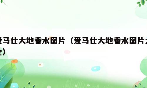 爱马仕大地香水图片（爱马仕大地香水图片大全）