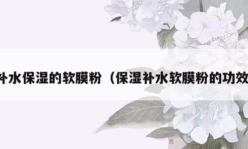 补水保湿的软膜粉（保湿补水软膜粉的功效）