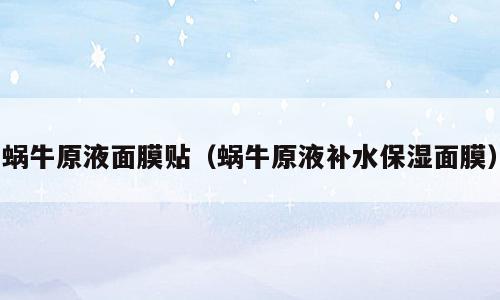 蜗牛原液面膜贴（蜗牛原液补水保湿面膜）