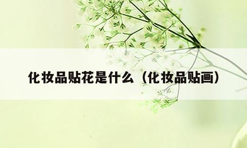 化妆品贴花是什么（化妆品贴画）