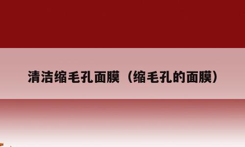 清洁缩毛孔面膜（缩毛孔的面膜）