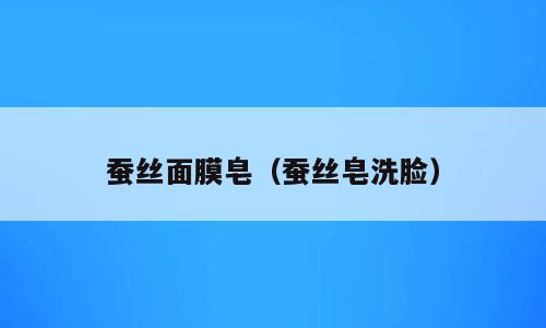 蚕丝面膜皂（蚕丝皂洗脸）