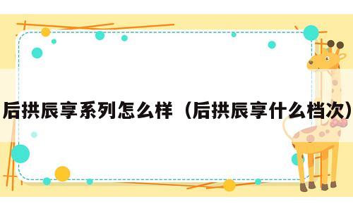 后拱辰享系列怎么样（后拱辰享什么档次）