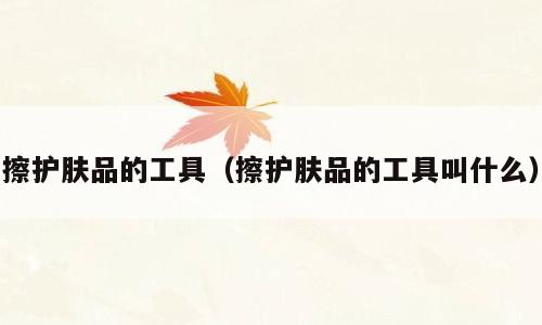 擦护肤品的工具（擦护肤品的工具叫什么）