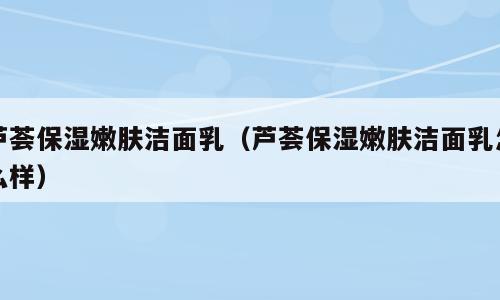 芦荟保湿嫩肤洁面乳（芦荟保湿嫩肤洁面乳怎么样）