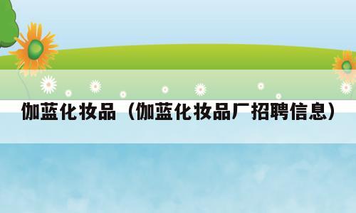 伽蓝化妆品（伽蓝化妆品厂招聘信息）