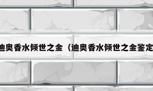 迪奥香水倾世之金（迪奥香水倾世之金鉴定）