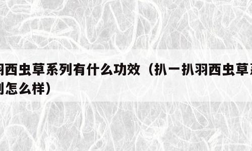 羽西虫草系列有什么功效（扒一扒羽西虫草系列怎么样）